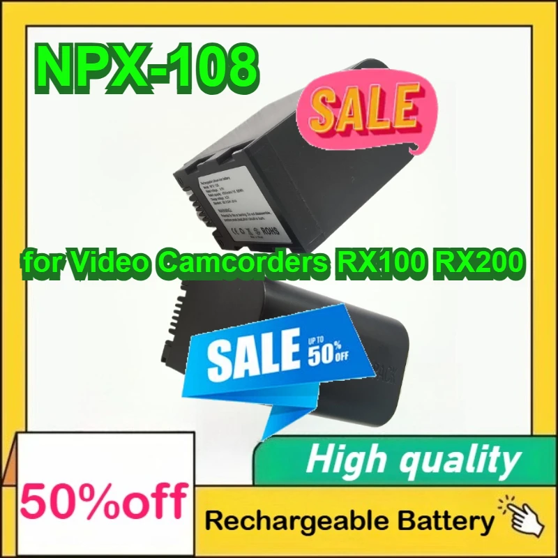 

3.7V 4500mAh NPX-108 Pack&Dual Charger for Video Camcorders RX100 RX200 Rechargeable Battery Li-ion Batteries Camera Battery
