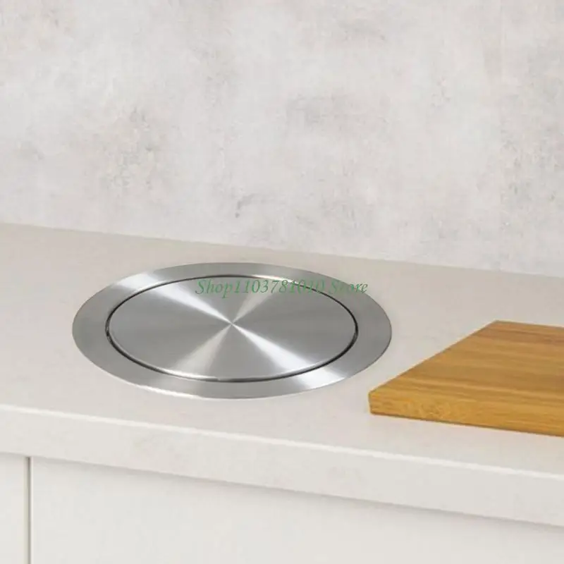 

U55D Встраиваемая корзина для мусора из нержавеющей стали с вращающейся крышкой для экономии места в ванной комнате и кухонной