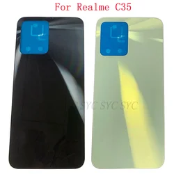 Battery Cover Rear Door Case Housing For Realme C35 Back Cover with Adhesive Sticker  Repair Parts