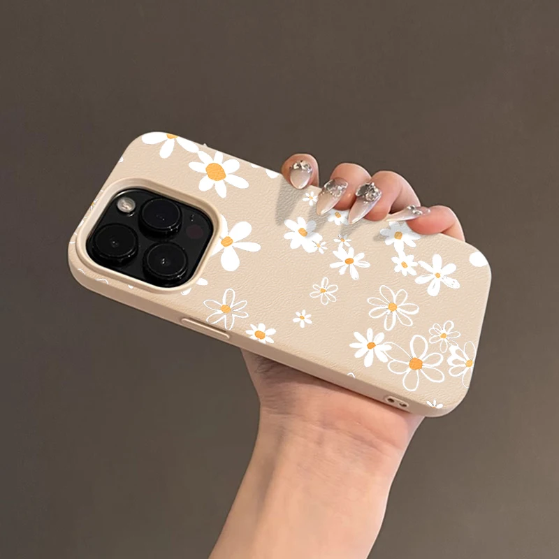 로맨틱 데이지 꽃 패션 폰 케이스 아이폰 17 에어 16 15 13 11 14 12 플러스 프로 맥스 XR XS 충격 방지 TPU 커버