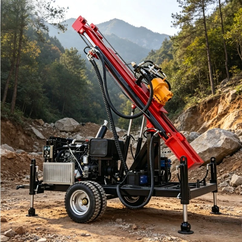 Water Well Drilling Machine Low Fuel Consumption Compact 78HP Wheel Type Water Well Rig Fully Automatic Well Drilling Machine