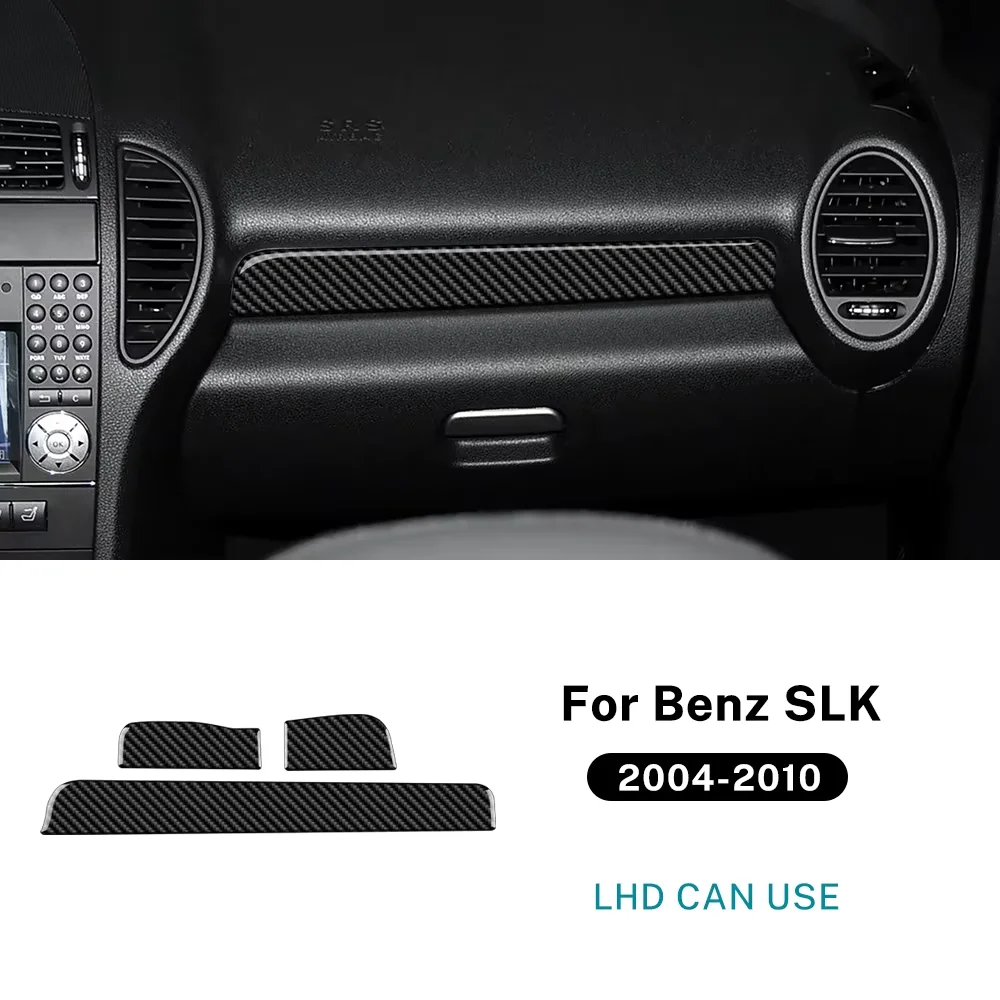 

Real Soft Carbon Fiber Trim Sticker For Mercedes Benz SLK R171 2004 2005 2006 2007 2008 2009 2010 Car Dashboard Panel Strip