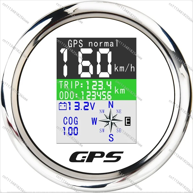 For 85mm Thread Mounted GPS Speedometer Single Mileage Cumulative Mileage Code Strap Voltage Azimuth Display