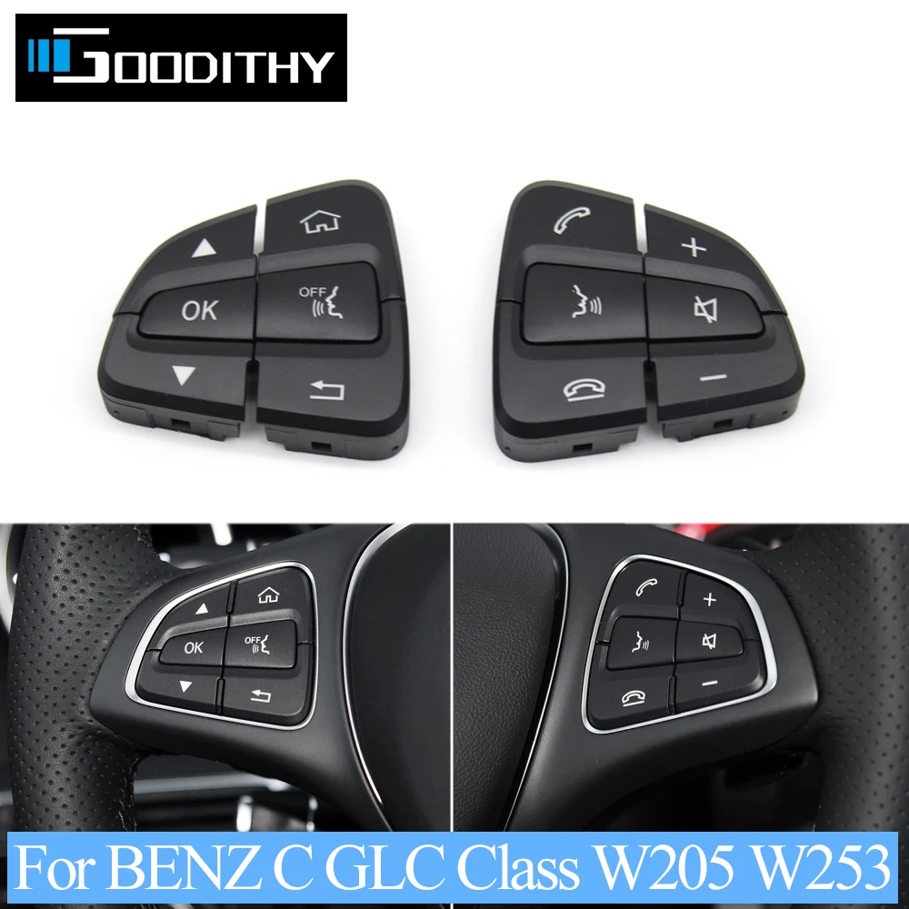 

W205 W253 Car Steering Wheel Button Volume Phone Key Switch Buttons For Mercedes Benz C GLC Class C180 C200 C300 C350 GLC300