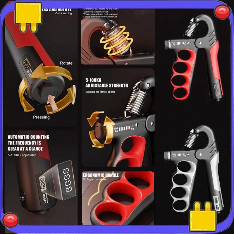 

2 Pack Grip Strength Trainer 2 Pack Hand Grip Strengthener For Men Women Adult Muscle Recovery Fitness Grey