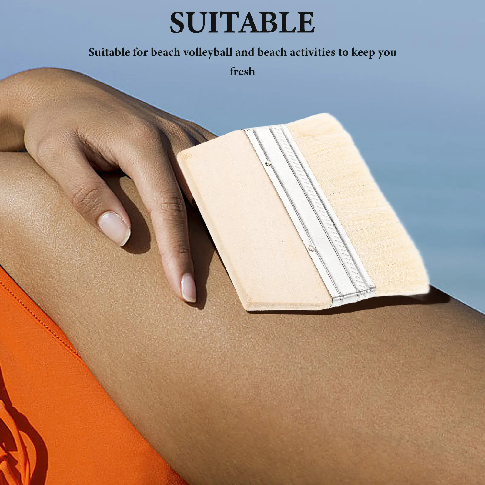 Portable Beach Sand Brush Soft Body and Feet Sand Remover Brush Small Cleaning Tool for Volleyball and Travel Beach Must Haves