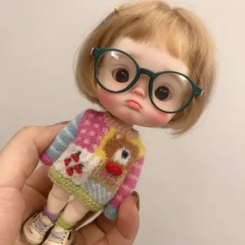 BJD doll 1/12 cute girl little ob11 dianmei baby 12cm high quality resin toy birthday gift baby angel dolls in offers