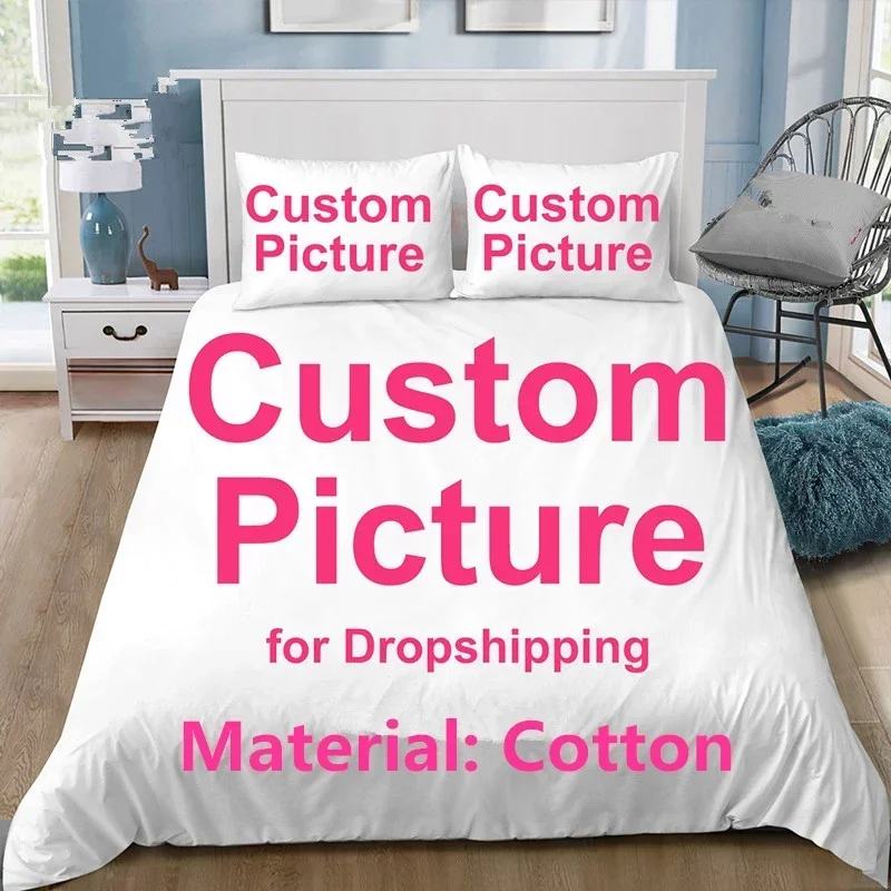 

3D Print Cotton Duvet Cover with Pillowcases Interesting Creative Customized Bedding Set Twin Full Queen King Size Dropshipping