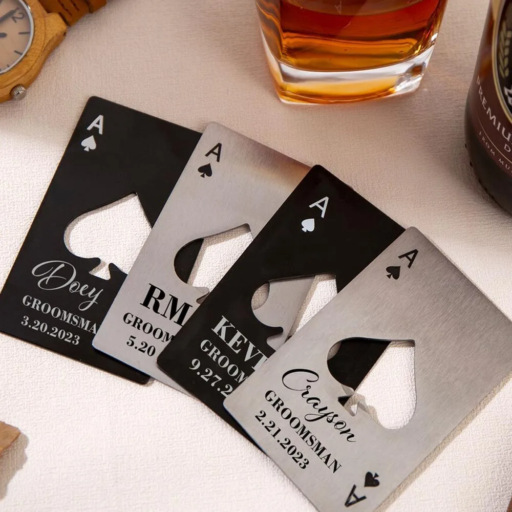 

Custom Bottle Openers Stainless Steel Bottle Openers Personalized Engraving Of Text Ace Of Spades Playing Card Bottle Opener
