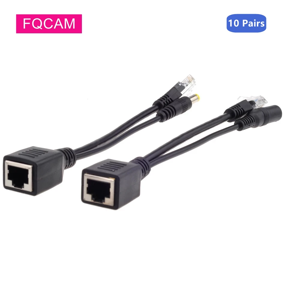 

2Pairs Passive POE Cable Power Over Ethernet Adapter POE Splitter RJ45 Injector Power Supply Module 12-48v For IP Camea