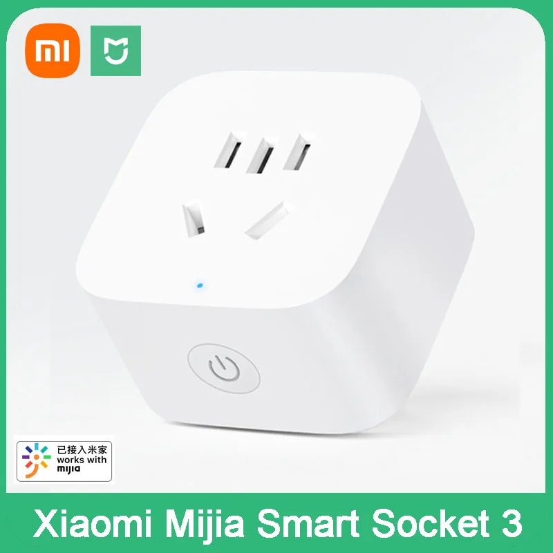 Xiaomi-enchufe inteligente Mijia 3, WIFI, versión de registro de potencia, Control remoto inalámbrico, adaptador de encendido y apagado, funciona con la aplicación Mi home