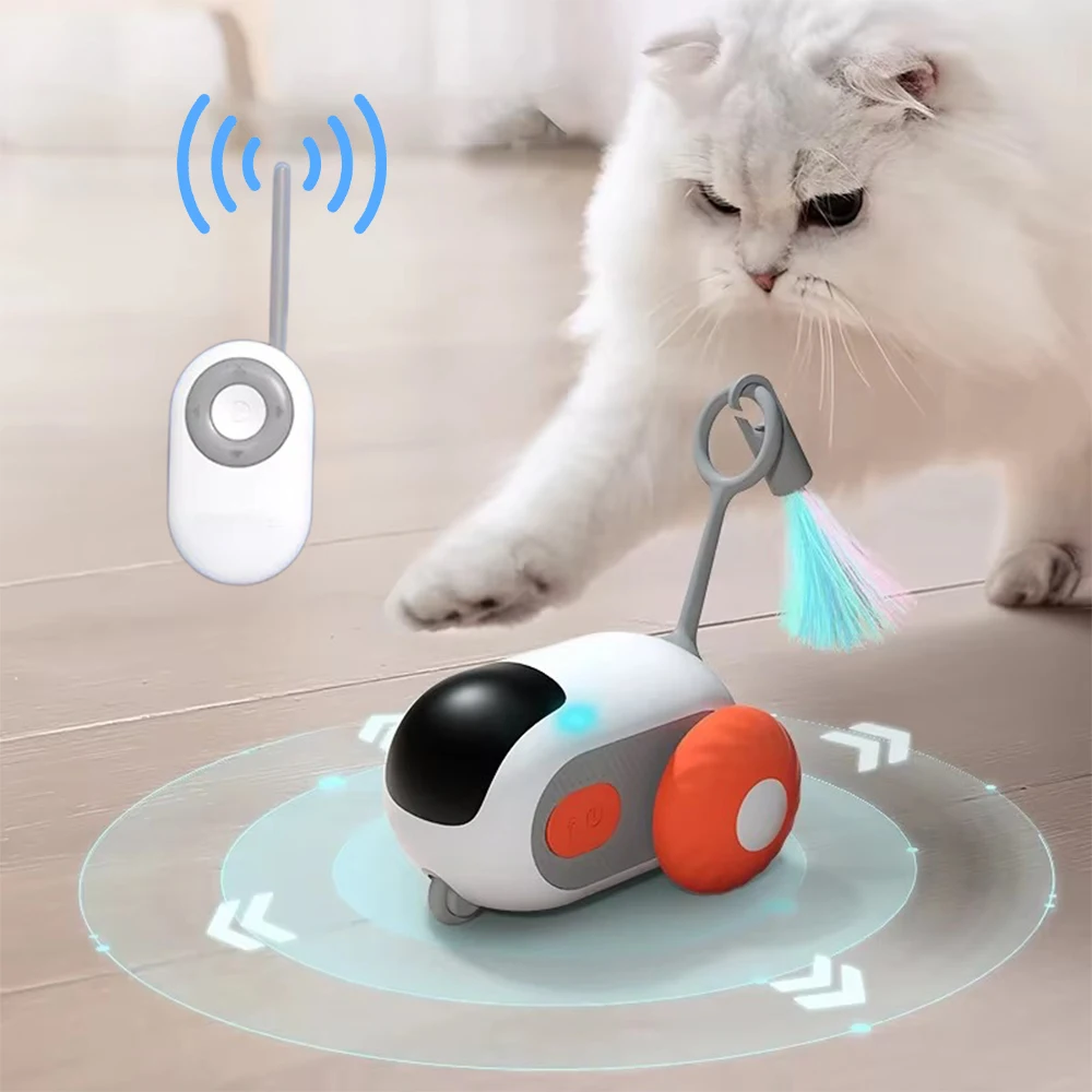 Intelligent Sports Car Cat Toys Touch Activate Remote Control Electric Toy Car Kitten Puppy Teaser Cats Stick Toys Pet Supplies