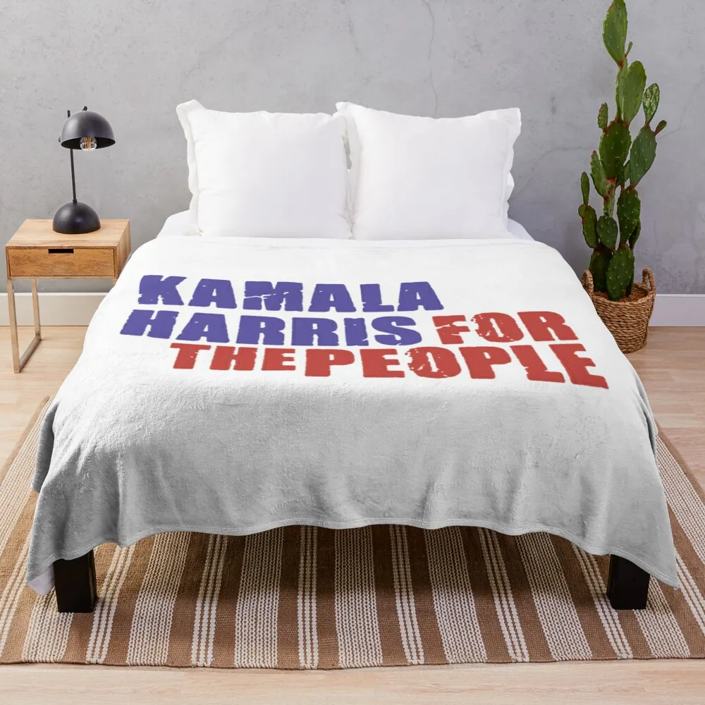 Kamala Harris For The People Throw Blanket Thin bed plaid cosplay anime Picnic Blankets