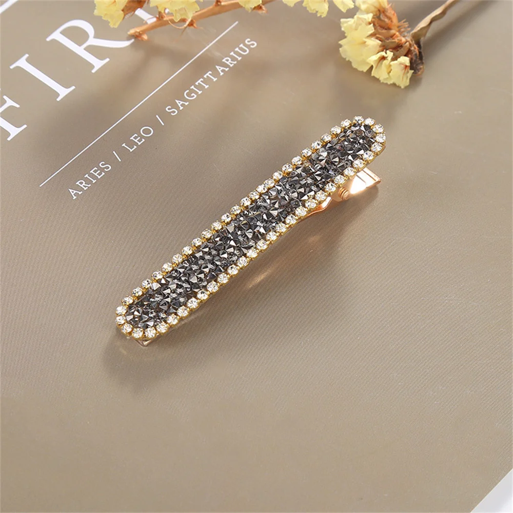 New Women Shiny Colorful Rhinestone Hairpin Fashion Duckbill Clip Elegant Hair Clip Barrettes Girls Hair Accessories for Party