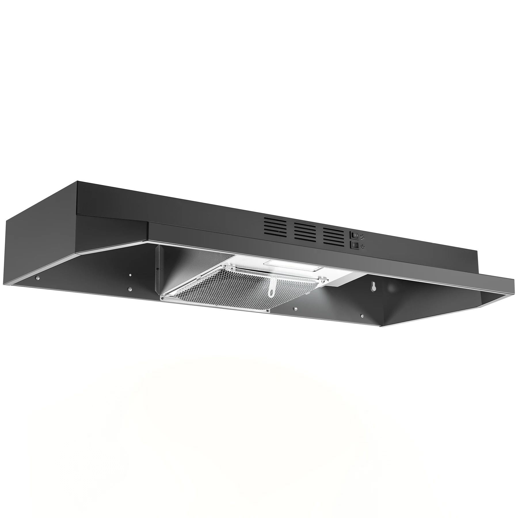 

36"Stainless Steel Range Hood 280CFM Under Cabinet Ducted/Ductless Convertible 3Layer Filter LED Light Rocker Control Easy Clean