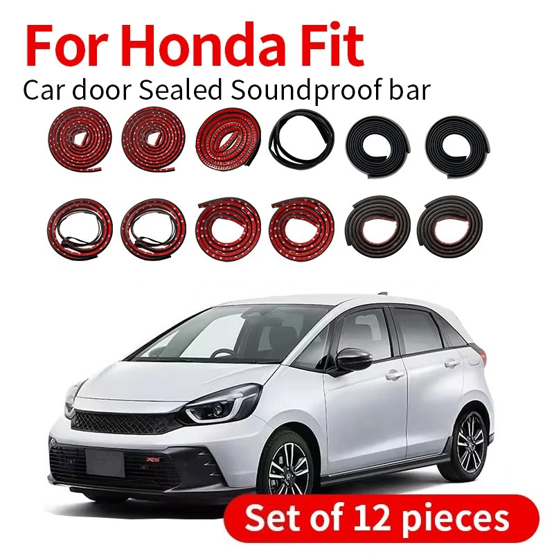 

For Honda Fit GR9/GK5 Car Door Seal Strip Rubber Double Layer Sealing Protector Soundproof Strip Dustproof Seal Strip 12PCS Set