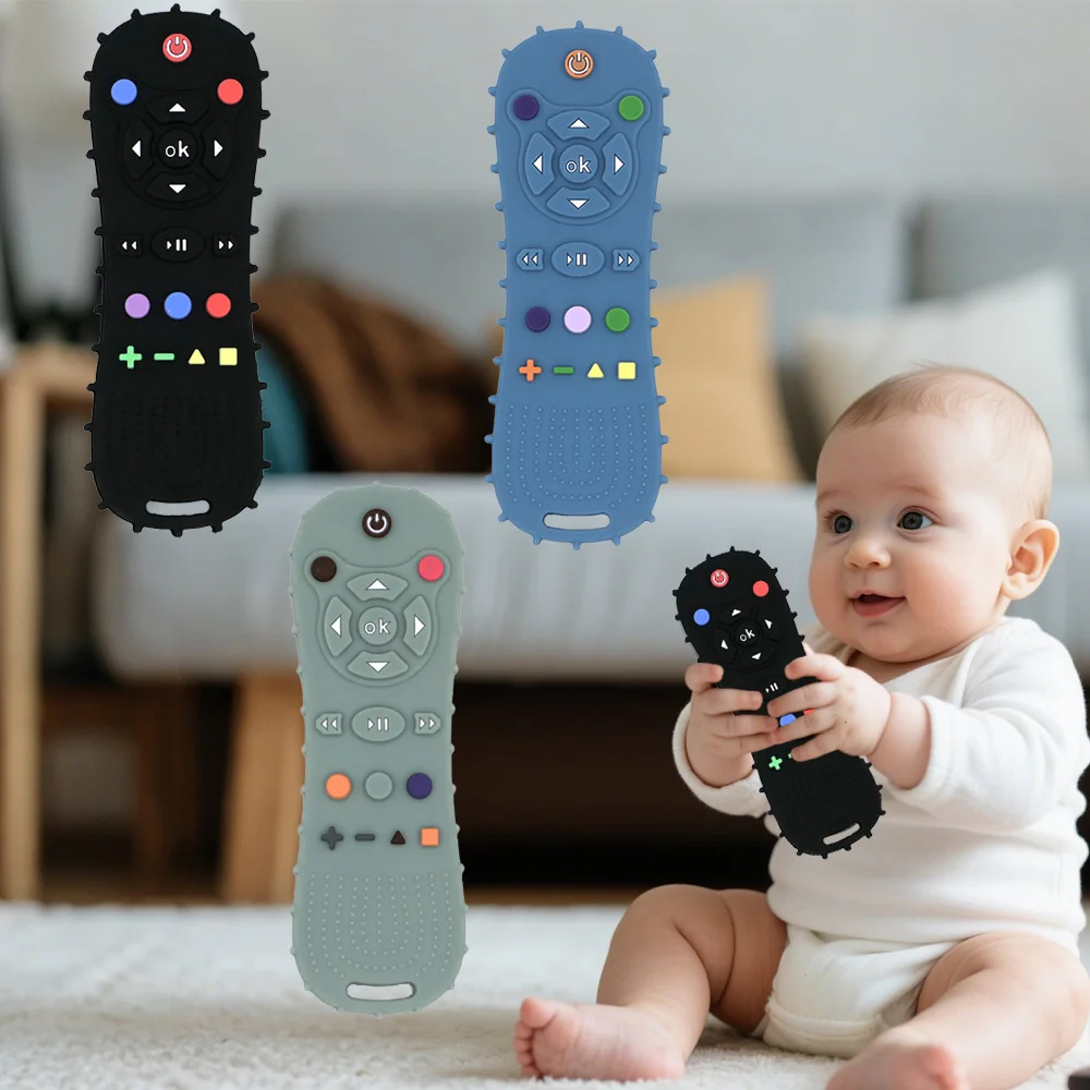 1 stücke Baby Fernbedienung Beißring Silikon Baby Anti-Essen Handschuhe Schnuller Armband Zahnen Stick Beißen Spielzeug