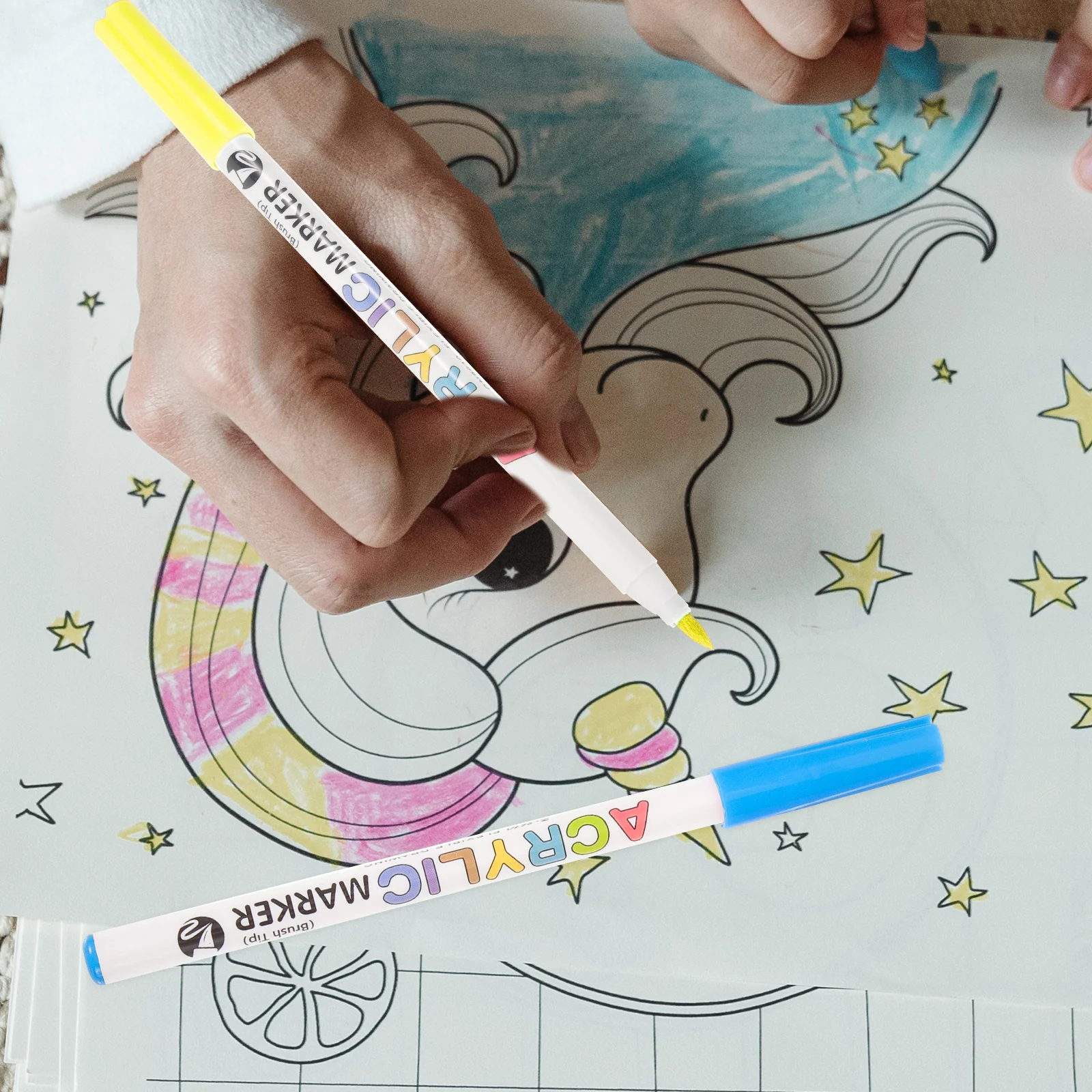 

1 Box Acrylic Paint Markers Flexible Pen Head Light Compact Sketching Drawing Coloring Kids Adults Gift Set Art