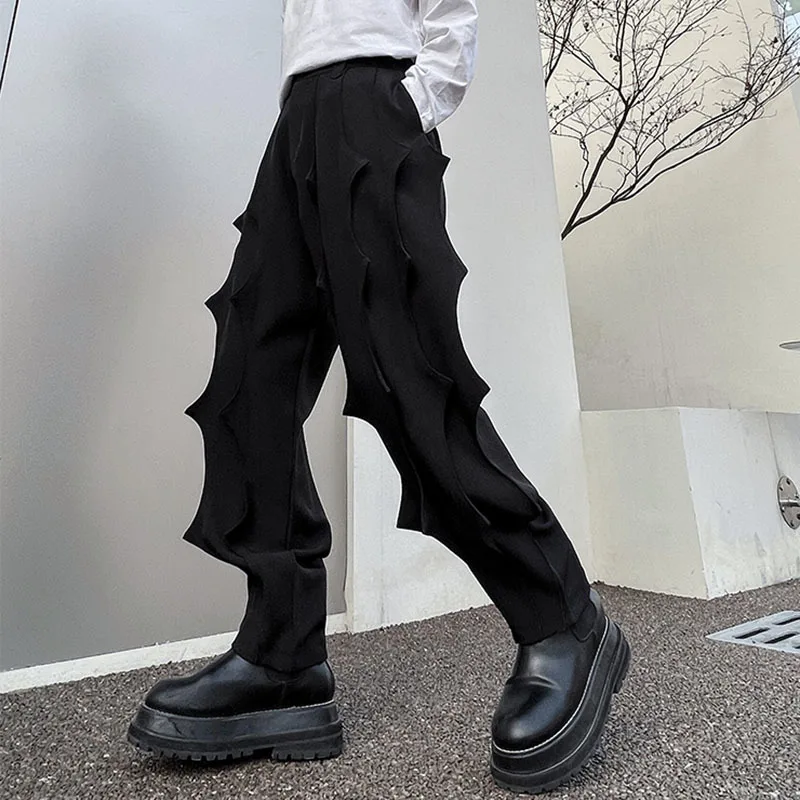 IEFB Pleated Male Niche Desgin Harem Pants Men\'s Soild Color Casual Chic Trousers Korean Fashion 2023 Spring Stylish New 9A7863