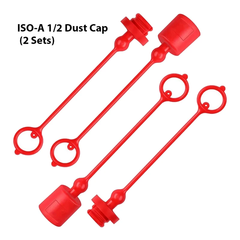 Hydraulic Quick Coupler Male Dust Cap And Female Plug Cover, Fits Hydraulic Quick Disconnects Coupler