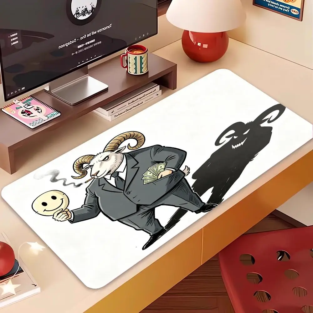 Dark‑Shadow Masked Anthropomorphic Animal Character Natural Rubber Non‑Slip Table Mat For Laptop Gaming Scenarios