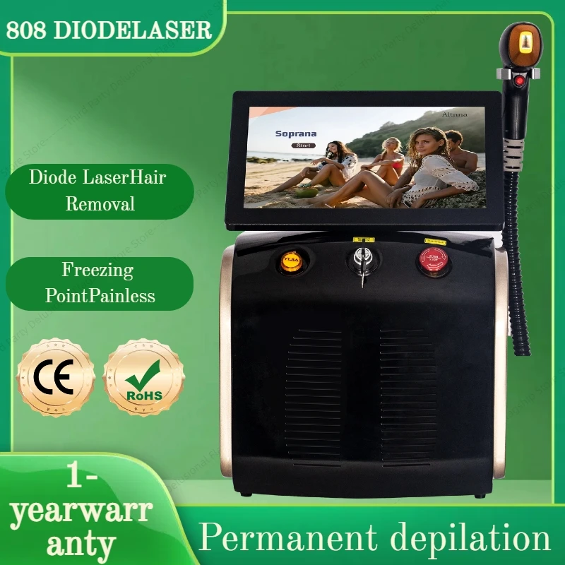 

Диодный лазер 808 нм, инструмент для удаления волос Titan 808,755,1064 нм, 808 нм, ледяное платиновое омоложение, физическое безболезненное удаление волос