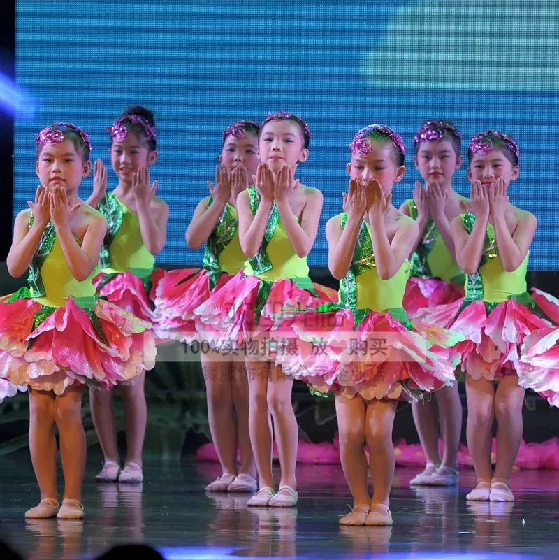 Dei nuovi bambini di fiori di gelsomino costumi di danza di Loto Chiaro di Luna di loto danza