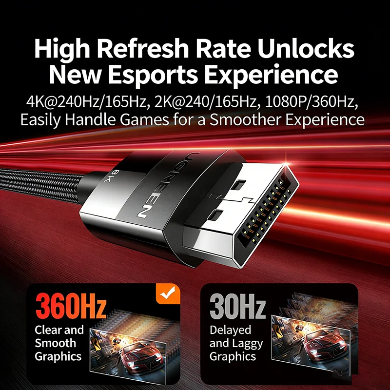 UGREEN DP 1.4 High Speed Cable 8K Ultra HD 4K 240Hz Video Display Cable for Gaming Monitor Laptop PC