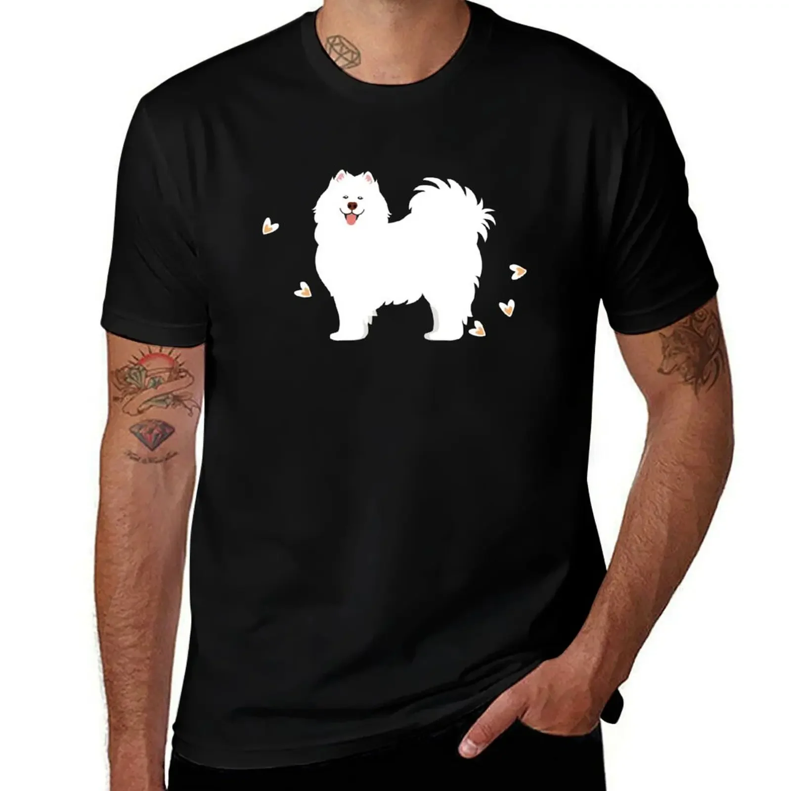 Samoyed Dog in Winter Snowy Garden T-Shirt cute tops oversize t-shirts man affliction shirts men t shirts