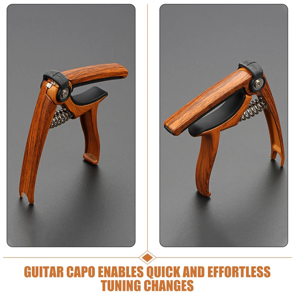

Zinc Alloy Guitar Capo Brown Lightweight Compact Acoustic Ukulele Accessories Guitar Parts Capo Replacement Tuner Clip