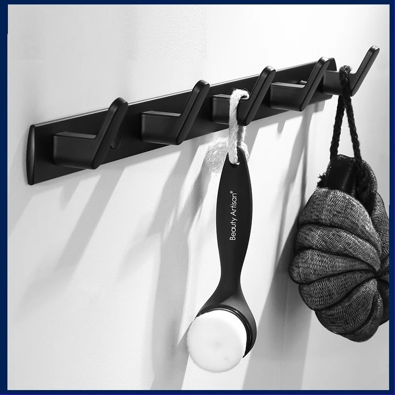 No Drill Wall Hooks,Invisible Adhesive Hangers,Space Aluminum Hook Rack,Waterproof Storage Hooks for Towel Coat Bag Keys