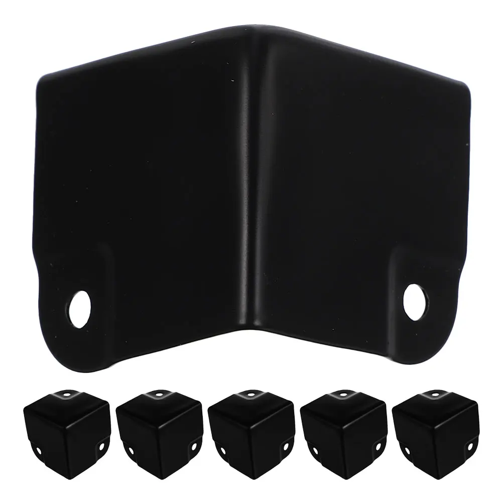 

6 Pcs Electroplated Corners Cabinet Protectors Flight Case Black Iron Baseboard