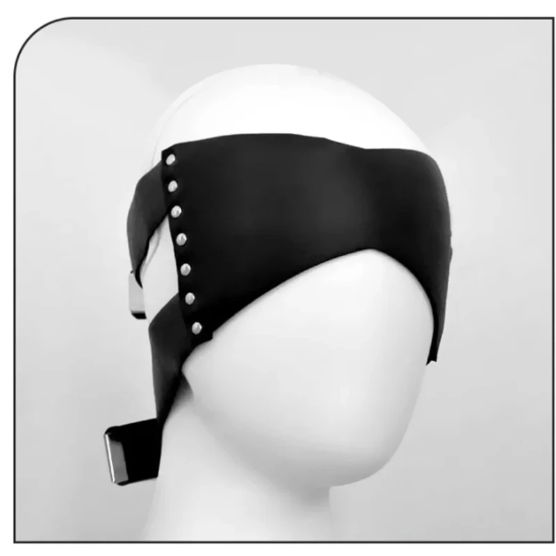 Cosplay de cuero negro con los ojos vendados, moda Sexy, parche en el ojo para adultos, disfraz de fiesta, accesorios de juego de rol, Juguetes sexuales para hombres y mujeres, juegos para adultos