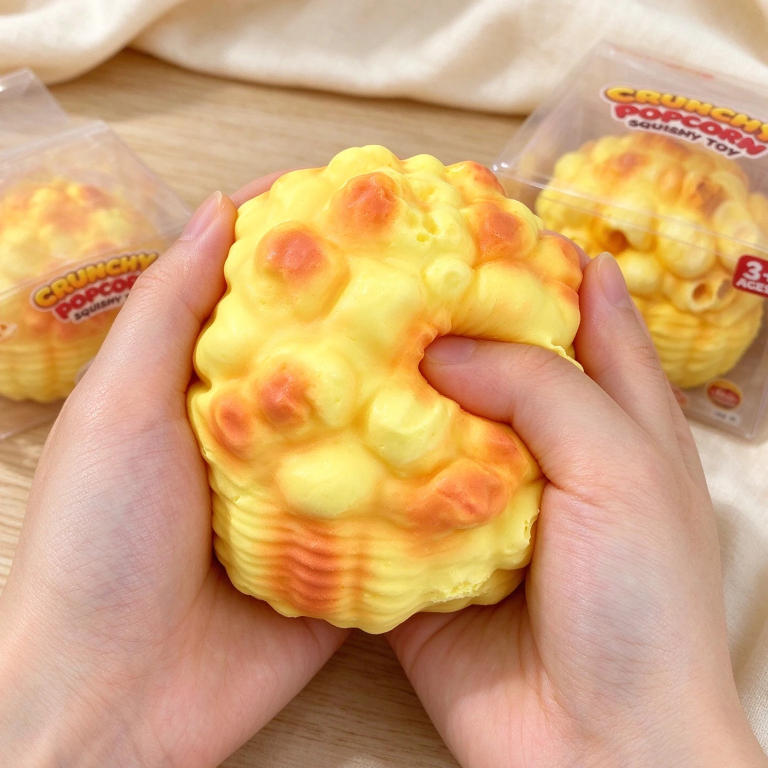 ASMR Crunchy Popcorn Squishy Toy Crispy Shell Slow Rise Squeeze Sensory Fidget Stress Relief Toy For Kids Gift