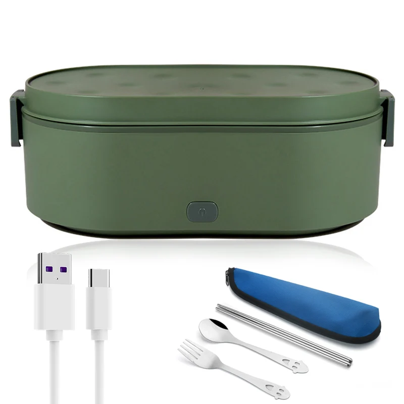 

USB Electric Heating Lunch Box Stainless Steel Portable Travel 5V 12V 24V Car School Children Rice Food Warmer Container Heater