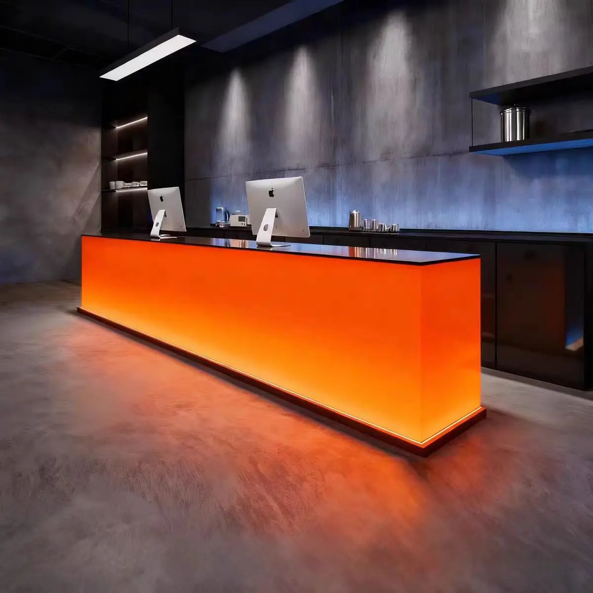 

Modern colorful acrylic wooden reception desk, suitable for offices, hotels, schools, gyms
