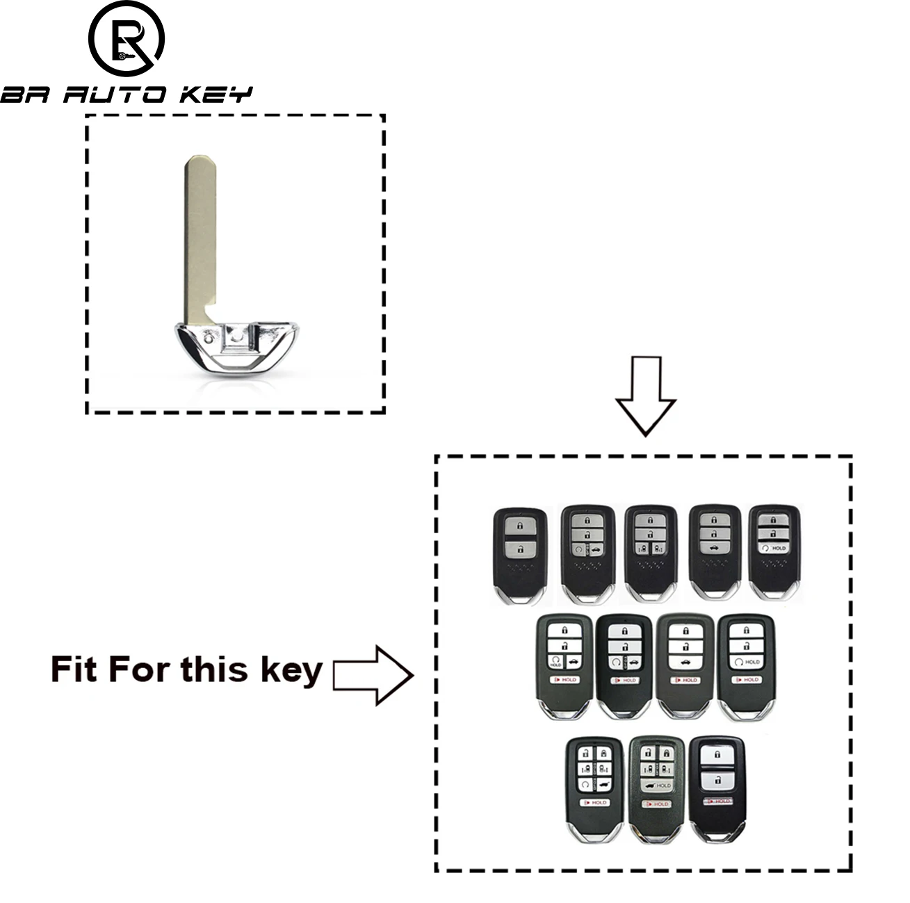 Samrt Remote Emergency Key Uncut Blade Fob For Honda Civic Accord C-rv Hrv Xrv Vezel Fit LX 2013-2020 Car Remote Spare Key