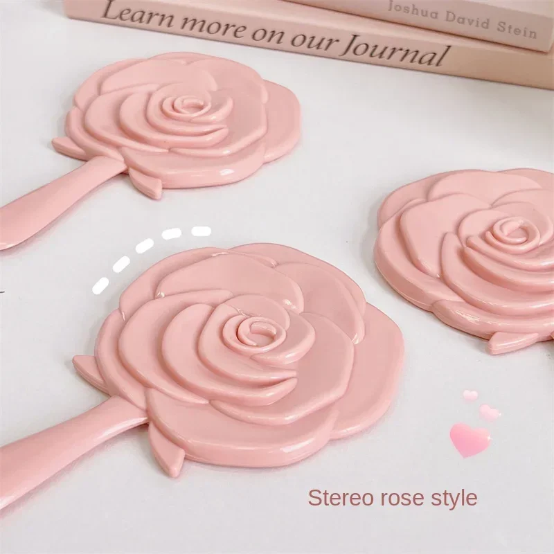 Makeup Mirror Flower Makeup Tools and Accessories Makeup Rose Mirror Portable Mirror Handheld Cute Handle - Image 2