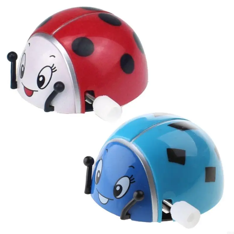 Q0KB Spring Ladybird Wind Up Somersault Rotation Kids Kids Presens engraçados para P