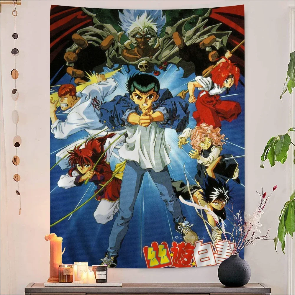 Anime YuYu Hakusho Tapestry Art Printing Japanese Wall Tapestry Anime Wall Hanging Home Decor