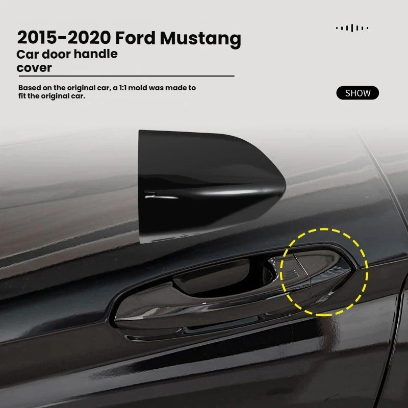 Driver Side Exterior Door Handle Cap Key Hole Cover Replacement For Import Ford Mustang 2015-2020