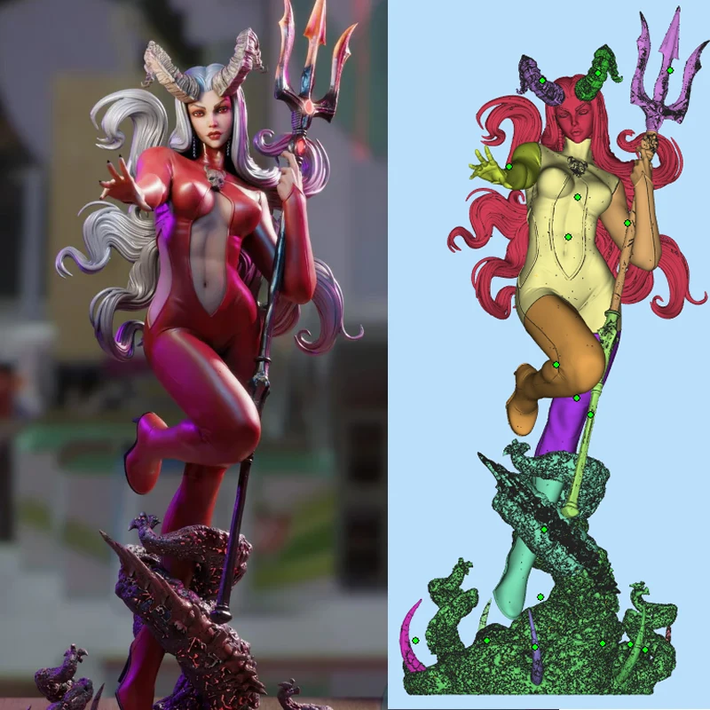 27CM Satana 3D Print Comic Character Model Kit Unassembled Unpainted Custom Jigsaw Puzzle GK Figure T_0185