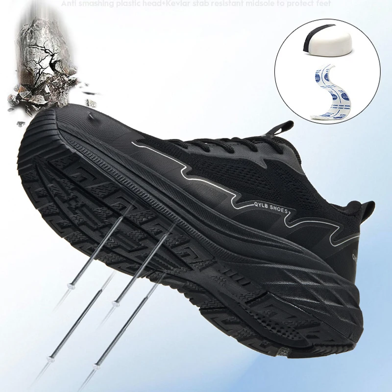أحذية أمان مريحة وخفيفة الوزن للرجال، أحذية عمل مضادة للتحطيم ومضادة للثقب، أحذية رياضية مضادة للانزلاق، أحذية حماية قابلة للتنفس #2