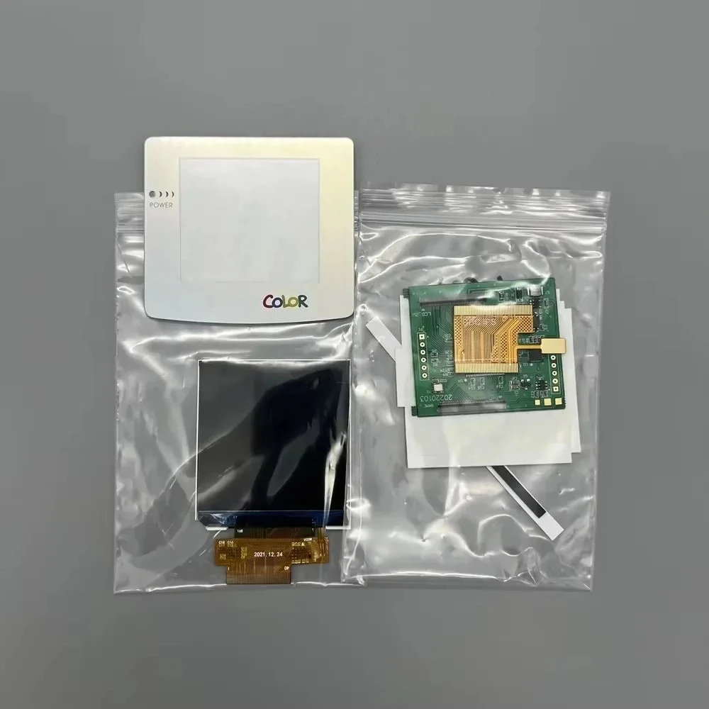 新しい245インチgbc-ips高輝度lcdスクリーン、ゲームボーイカラーgbc-lcd用のオリジナルサイズ。シェルを切断する必要はありません。