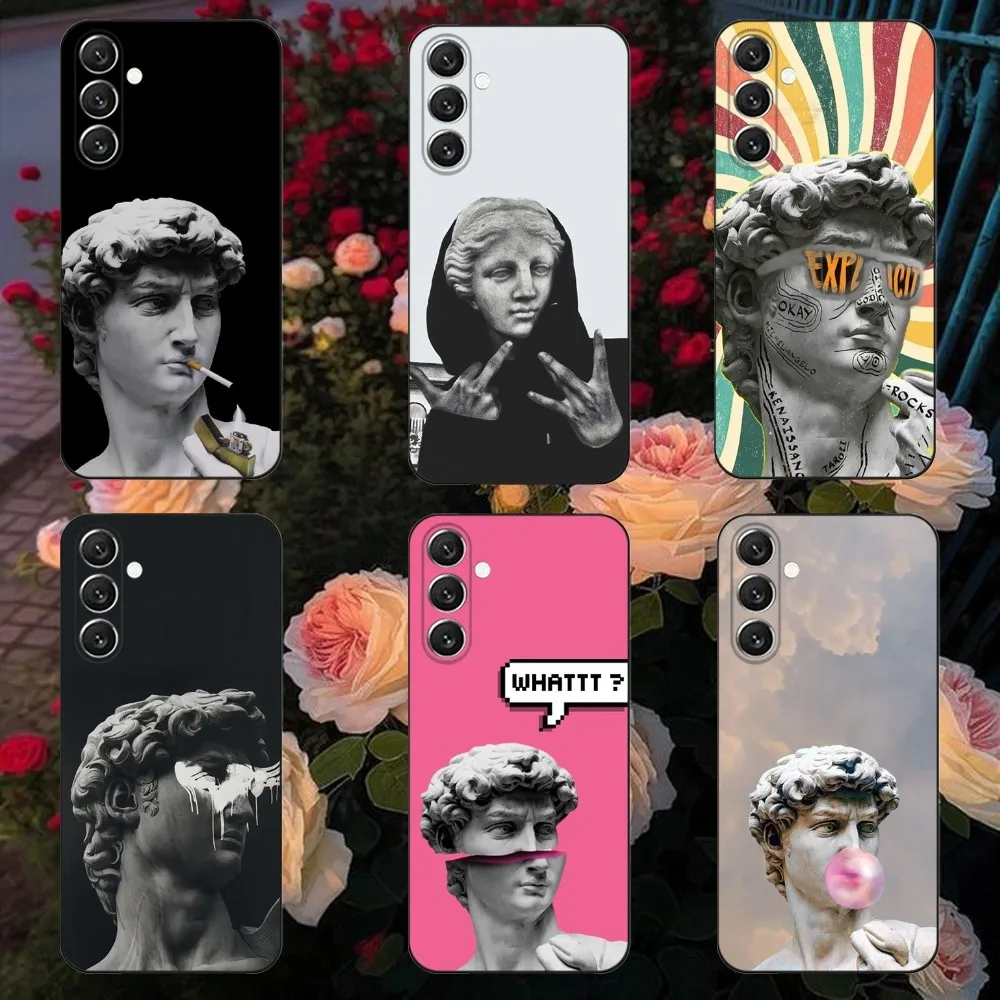 

Renaissance David Funny Art Phone Case For Samsung Galaxy A13,A21s,A22,A31,A32,A52,A53,A71,A80,A91 Soft Black Cover