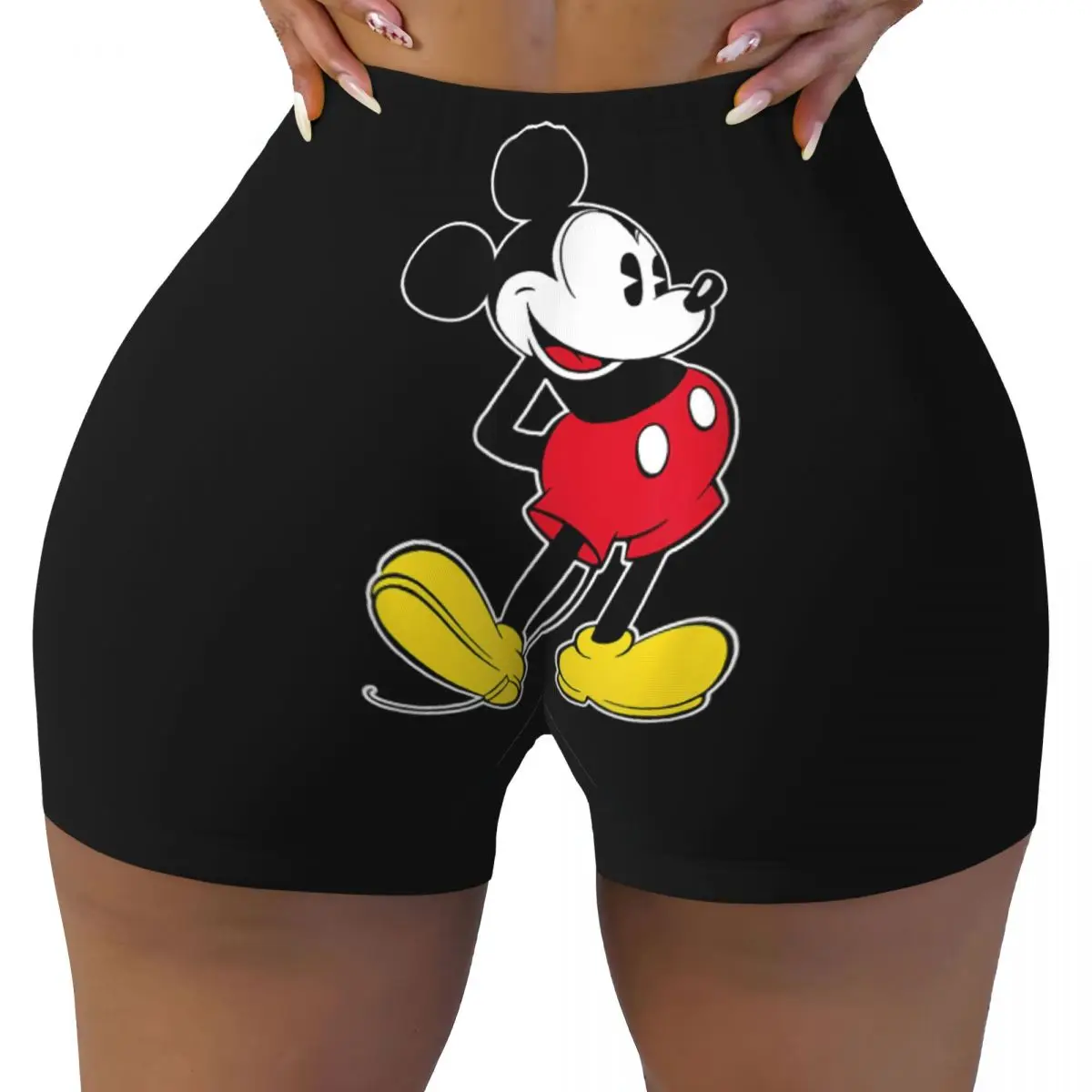 Pantalones cortos ajustados de Yoga de secado rápido para mujer, mallas clásicas de Mickey Mouse, dibujos animados, voleibol, correr, Fitness, entrenamiento, gimnasio