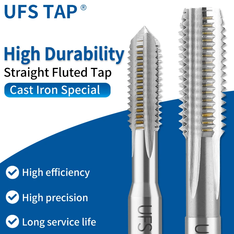

UFS TAP Серые чугунные специальные метчики с прямой канавкой Свинчатый железный метчик Литейные краны EX-FC-HT 4M5M6