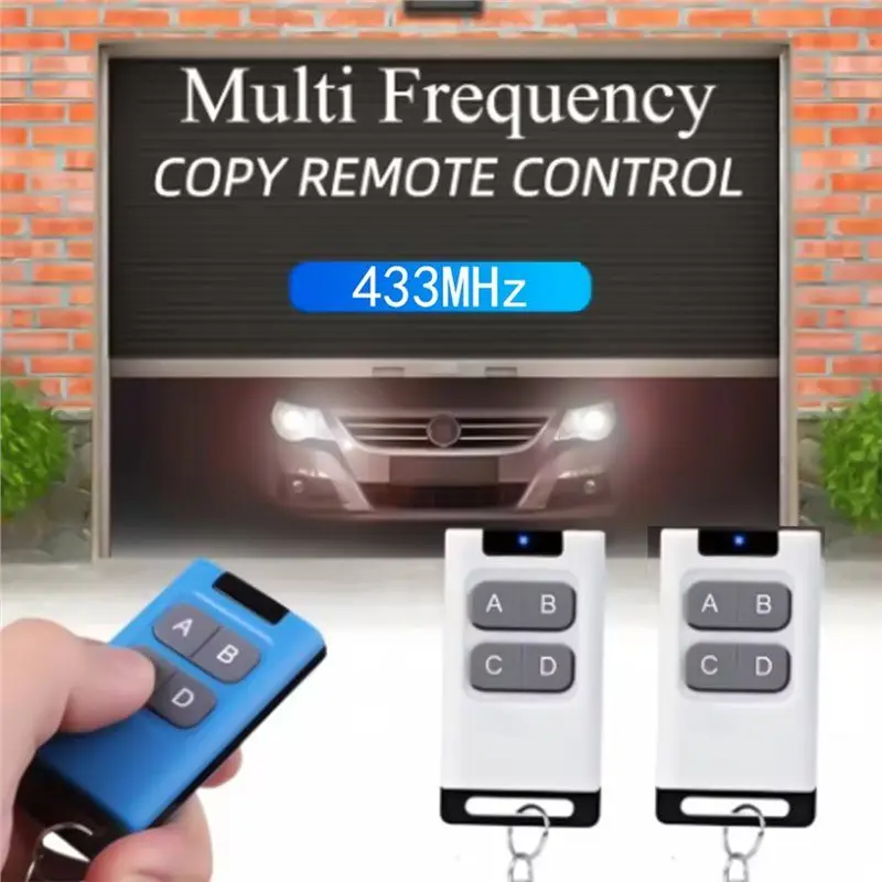 【PUBLICITY】Clone Remote Control 433Mhz For Electric Garage Door Opener Controller Duplicator 50 Meter Range Blue