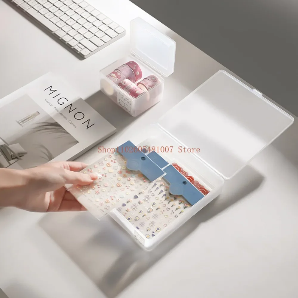 Card Small Item Storage Box, Transparent Frosted Box, Stationery Storage