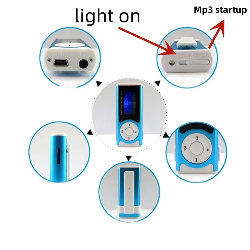 المحمولة بطاقة MP3 مع شاشة MP3/مع شاشة مصباح كليب MP3/مع الصوت الخارجي عالية الجودة مشغل موسيقى MP3 المحمولة